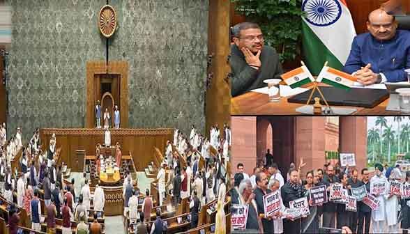 NEET-UG पेपर लीक पर संसद में संग्राम: धर्मेंद्र प्रधान के इस्तीफे और PM की माफी पर अड़ा विपक्ष, लगातार 5वें दिन कार्यवाही ठप