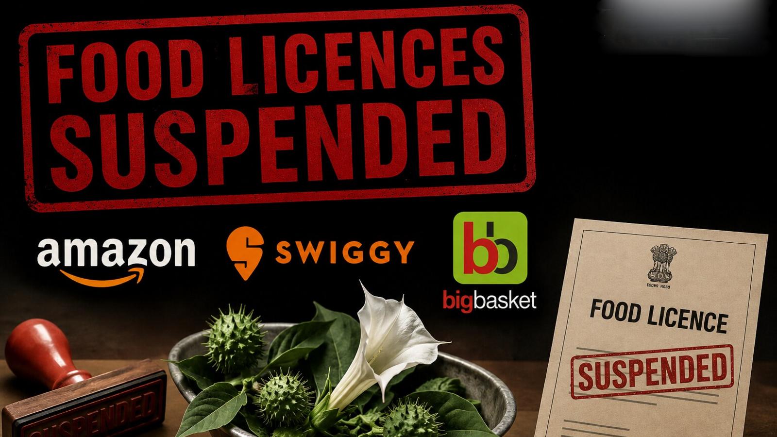 Amazon, Swiggy Instamart और BigBasket पर गाज: कर्नाटक FDA ने जहरीले 'धतूरे' की ऑनलाइन बिक्री पर सस्पेंड किए फूड लाइसेंस