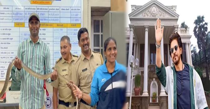शाहरुख खान के 'मन्नत' में नाग पंचमी पर घुसे दो सांप: 8 फीट लंबा 'धामन' रेस्क्यू, दूसरे की तलाश जारी