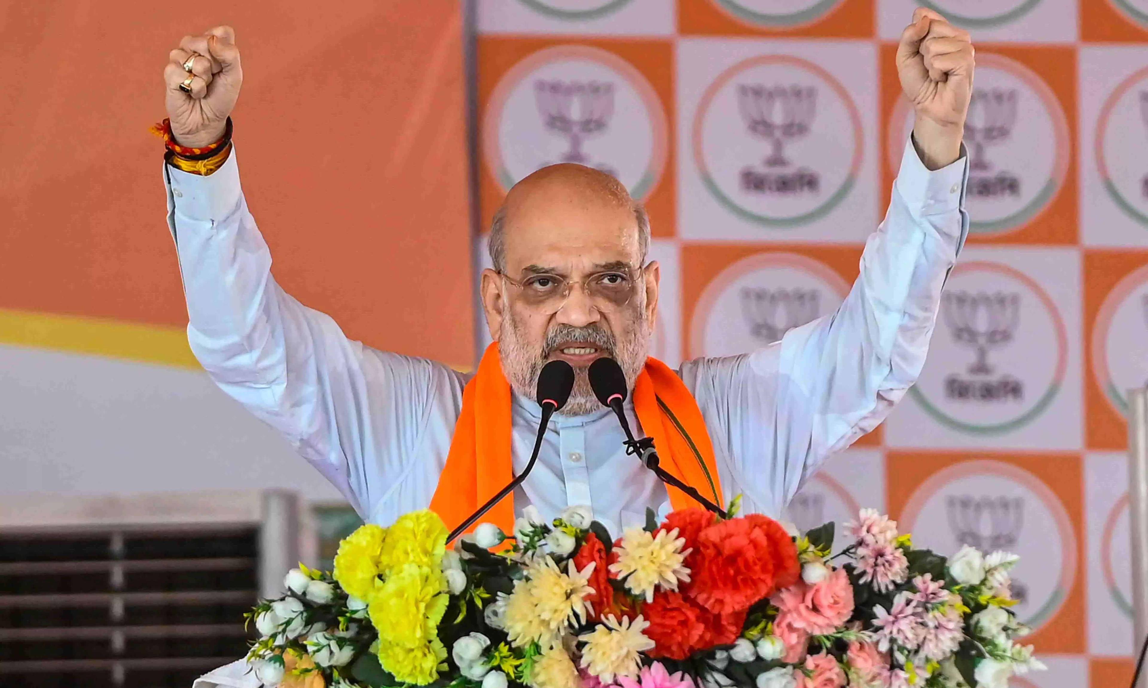 शाह की हुंकार: "पहले चरण में ही जीत गई बीजेपी, नहीं बनने देंगे बाबरी