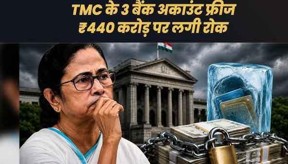 ममता बनर्जी को तगड़ा झटका: TMC के 3 बैंक खाते फ्रीज, ₹440 करोड़ सीज; चार्टर्ड विमान सौदे में ED का बड़ा एक्शन
