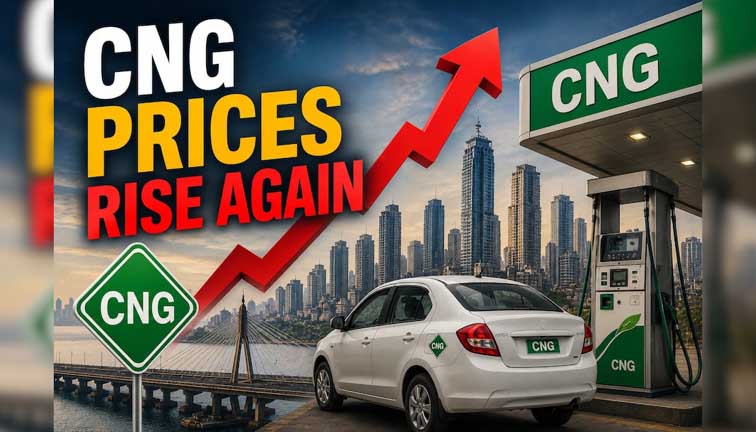 मुंबई पर महंगाई की चौतरफा मार: CNG की कीमतों में फिर ₹2 का उछाल, पेट्रोल-डीजल भी हुए महंगे